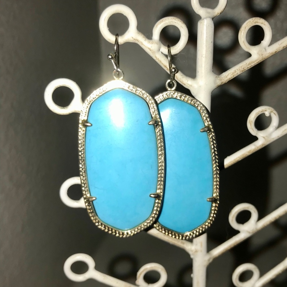 Kendra Scott Danielle Gold Drop Earrings-Turquoise